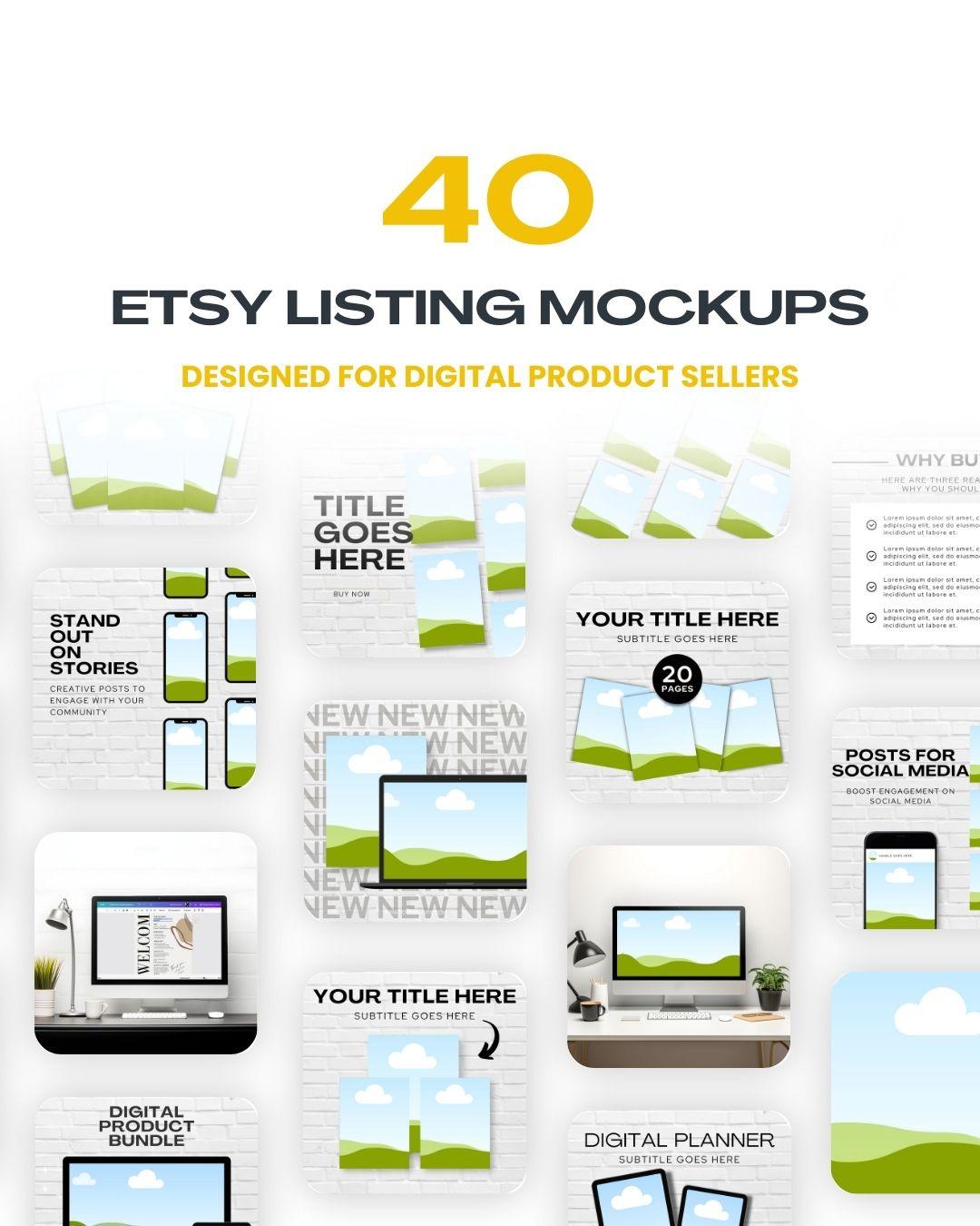 40 Etsy Listing Mockup Templates for Digital Product Sellers
