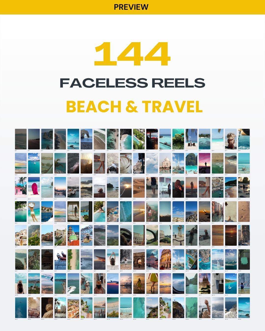 Preview of Travel Beach Videos – 140+ Faceless Reels