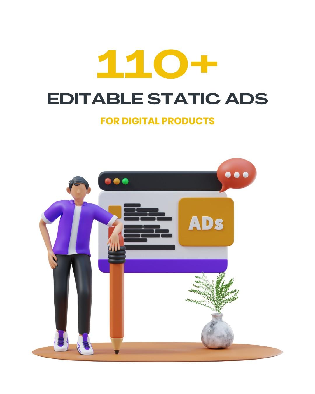 110+ Editable Static Ads for Digital Products