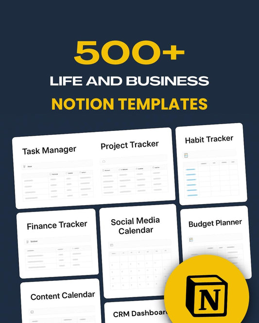 500+ Complete Life & Business Operating System in Notion – Ready to Use Notion Templates