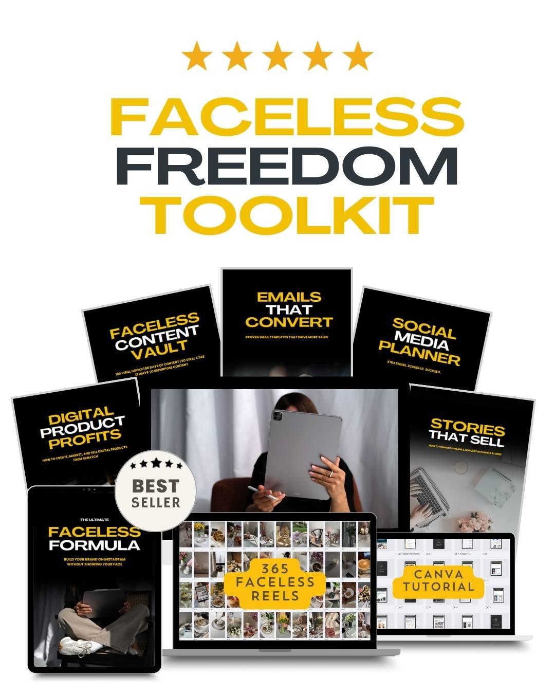Faceless Freedom Kit Bundle for Faceless Marketing Success